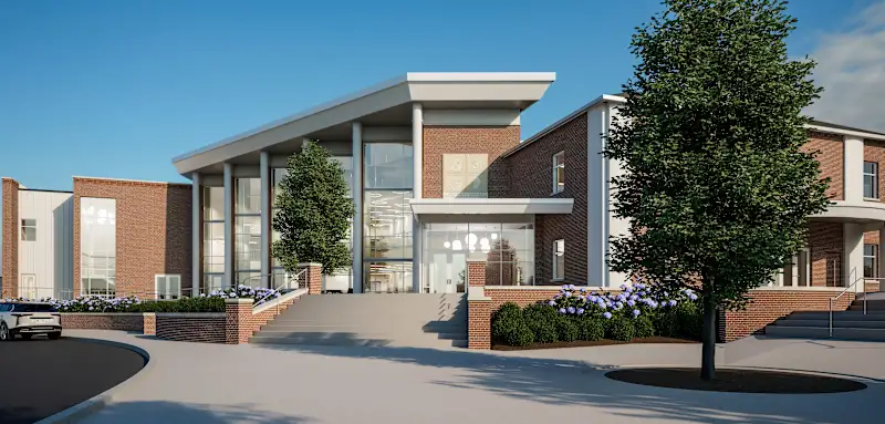 Front entrance to STEM building on Harpeth Hall School campus.