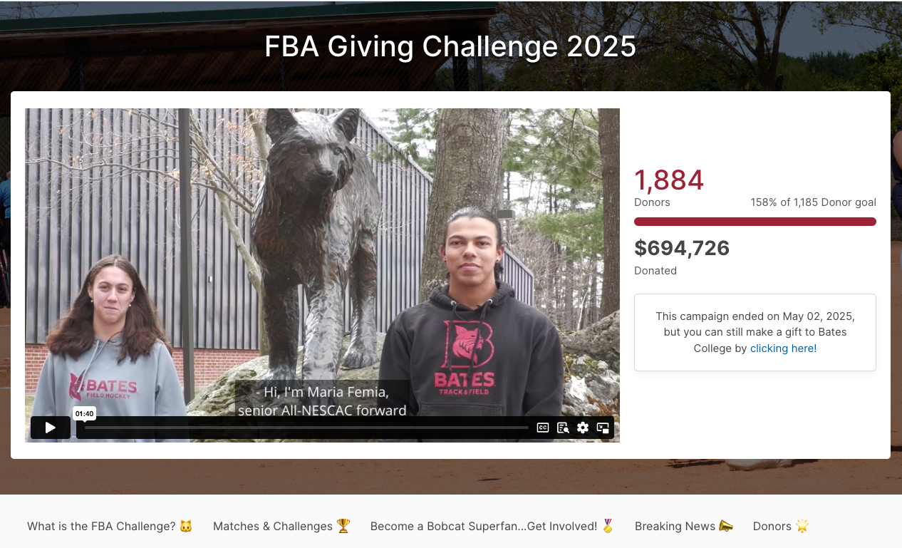 Bates College Friends of Bates Athletics Challenge
